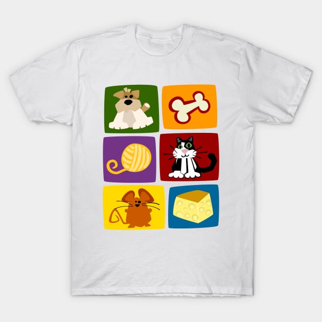 Dog, Cat, Mouse T-Shirt by soniapascual